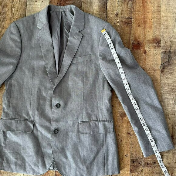 The Blk Tux Mens Size Medium Gray Blazer 2 Button Suit Jacket - Picture 5 of 11